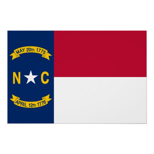 vlag van de staat North Carolina Perfect Poster (Voorkant)