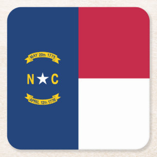 vlag van de staat North Carolina Vierkante Kartonnen Onderzetter