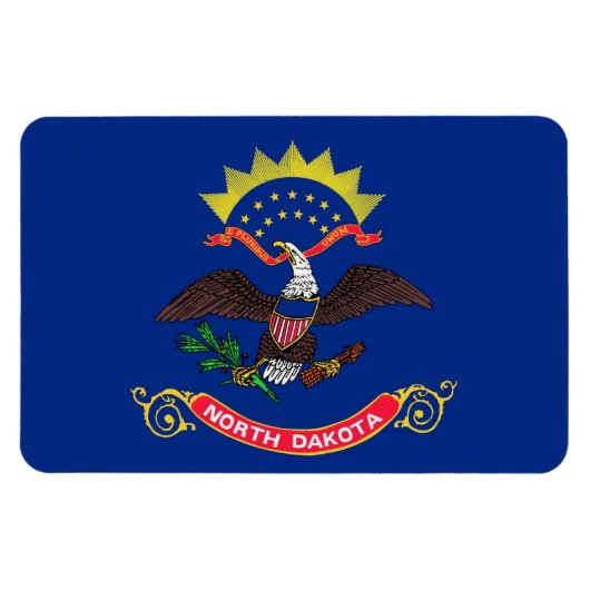 vlag van de staat North Dakota Magneet (Horizontaal)