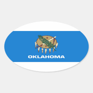vlag van de staat Oklahoma Ovale Sticker