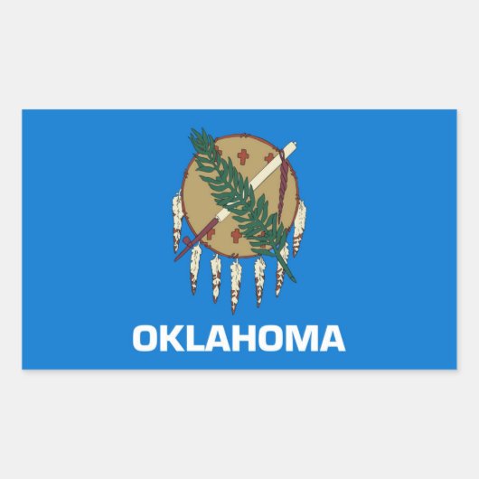 vlag van de staat Oklahoma Rechthoekige Sticker (Voorkant)