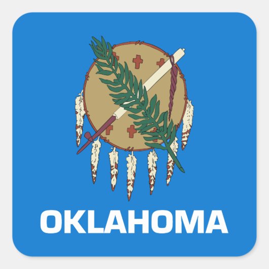 vlag van de staat Oklahoma Vierkante Sticker (Voorkant)