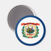 Vlag van de staat Patriotic West Virginia Magneet (Voorkant / Achterkant)