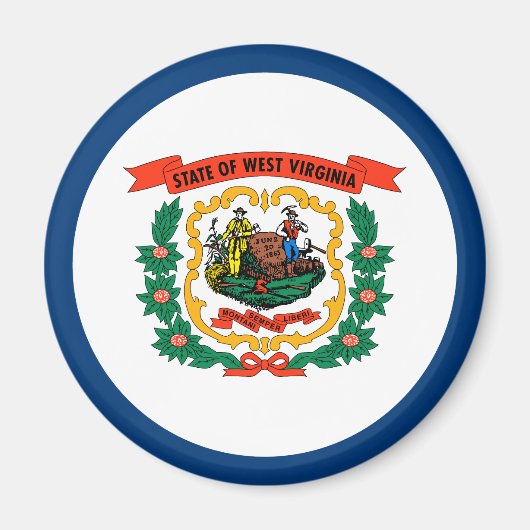 Vlag van de staat Patriotic West Virginia Magneet (Voorkant)