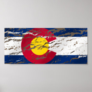 vlag van de staat Retro Colorado Poster