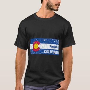 vlag van de staat Severance Colorado Distress T-shirt