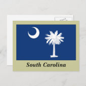 vlag van de staat South Carolina Briefkaart (Voorkant / Achterkant)