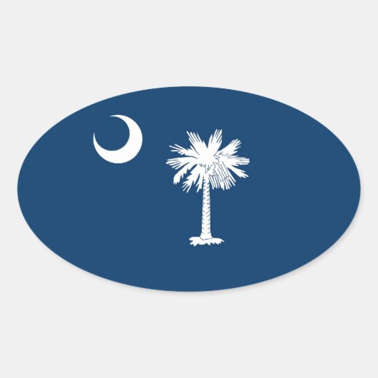 vlag van de staat South Carolina Ovale Sticker (Voorkant)