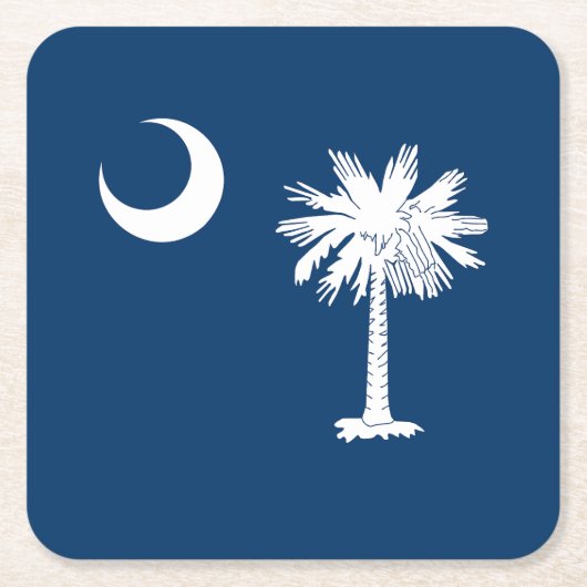 vlag van de staat South Carolina Vierkante Kartonnen Onderzetter (Voorkant)