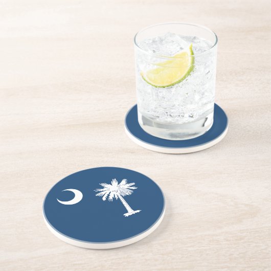 vlag van de staat South Carolina Zandsteen Onderzetter (Zijkant)