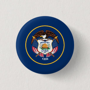 Vlag van de staat Utah Ronde Button 3,2 Cm