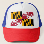 Vlag van de staat Vibrant Maryland Trucker Pet (Voorkant)