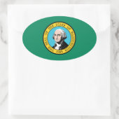 vlag van de staat Washington Ovale Sticker (Tas)