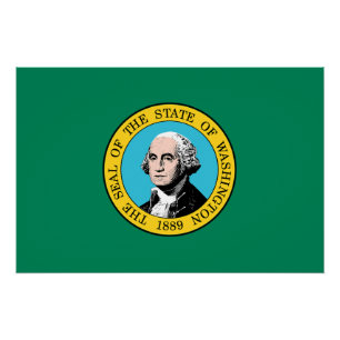 Vlag van de staat Washington Perfect Poster