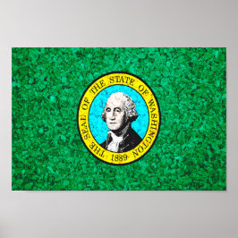vlag van de staat Washington Poster