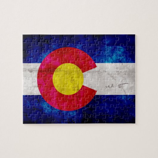  vlag van de staat Weathered Colorado Legpuzzel (Horizontaal)