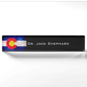 vlag van de staat Weathered Colorado Naambordje