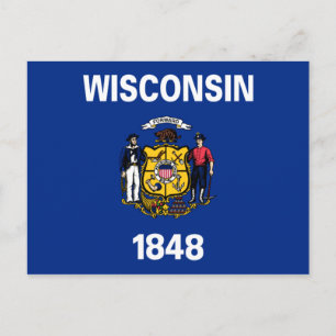 Vlag van de staat Wisconsin Briefkaart