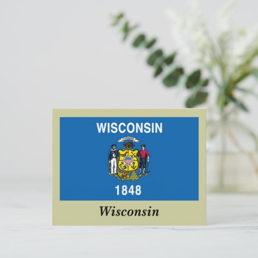 Vlag van de staat Wisconsin Briefkaart (Staand voorkant)