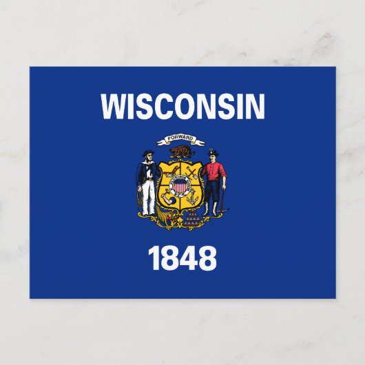 Vlag van de staat Wisconsin Briefkaart (Voorkant)