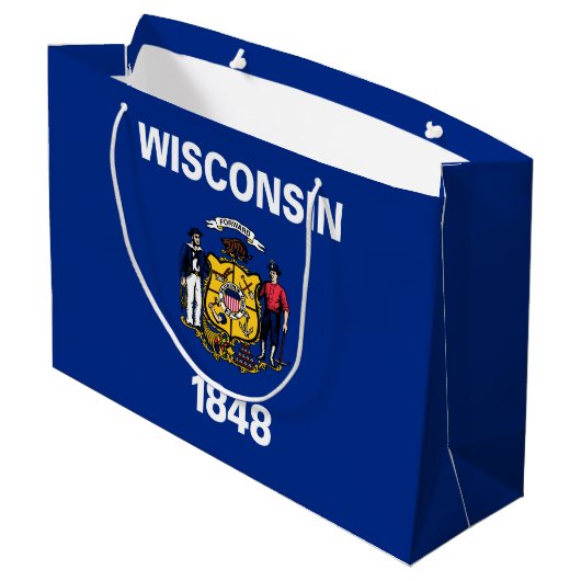 Vlag van de staat Wisconsin Groot Cadeauzakje (Achterkant Gekanteld)