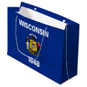 Vlag van de staat Wisconsin Groot Cadeauzakje (Voorkant Gekanteld)