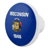 Vlag van de staat Wisconsin Keramische Knop (Rechts)