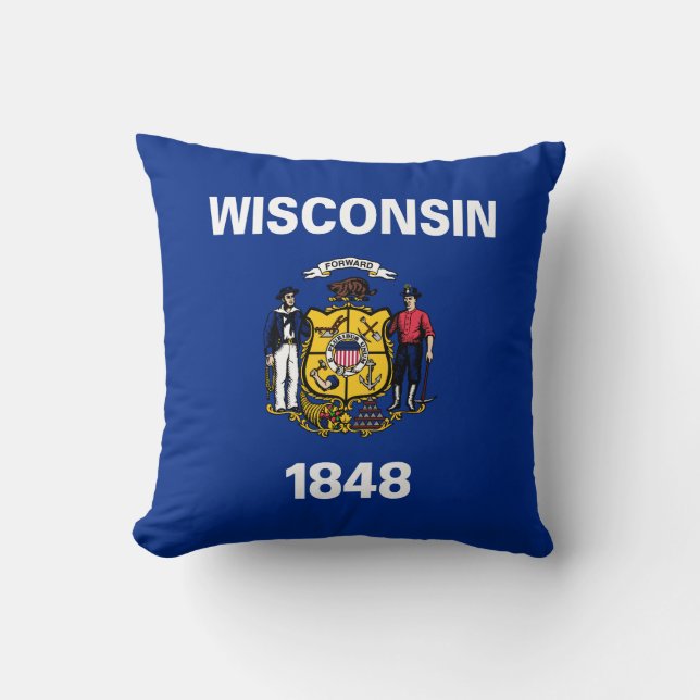 Vlag van de staat Wisconsin Kussen (Voorkant)