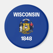 Vlag van de staat Wisconsin Magneet (Voorkant)