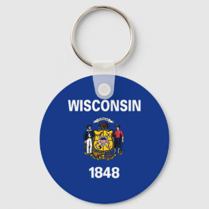 Vlag van de staat Wisconsin Sleutelhanger