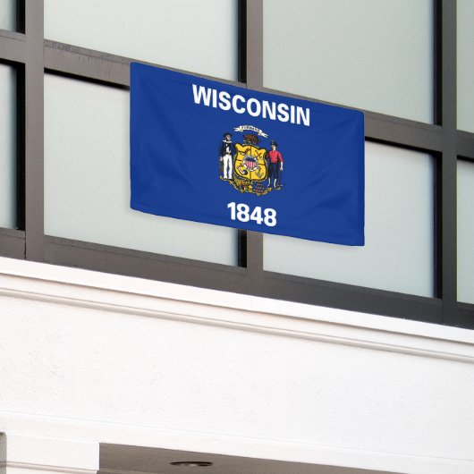 Vlag van de staat Wisconsin Spandoek (Buitenkant Gebouw)