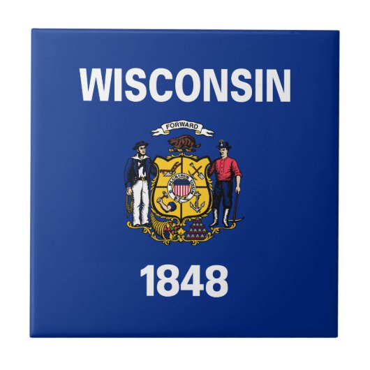 Vlag van de staat Wisconsin Tegeltje (Voorkant)