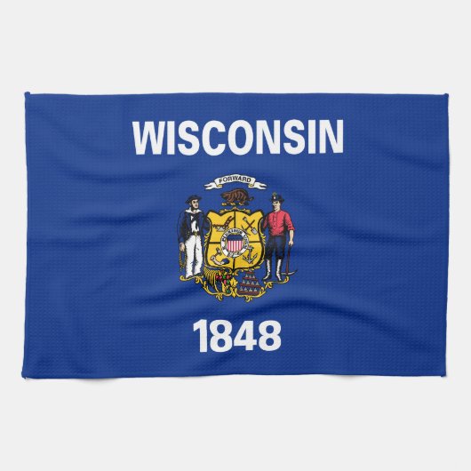 Vlag van de staat Wisconsin Theedoek (Horizontaal)
