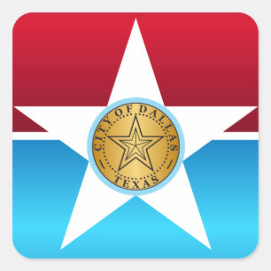 vlag van de stad Dallas Vierkante Sticker