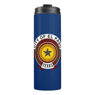 Vlag van de stad El Paso, Texas Thermische Tumbler Thermosbeker