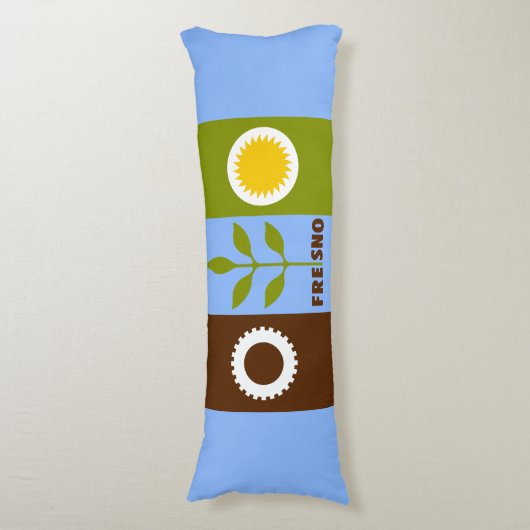 Vlag van de stad Fresno, California Body Pillow Lichaamskussen (Voorkant Verticaal)