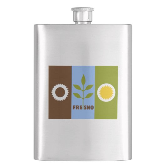 Vlag van de stad Fresno, California Flask Flacon (Voorkant)