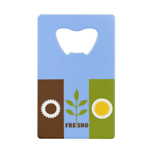 Vlag van de stad Fresno, Californië Credit Card Bo Kredietkaart Flessenopener