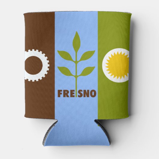 Vlag van de stad Fresno, Californië Koelbox Blikjeskoeler (Voorkant)