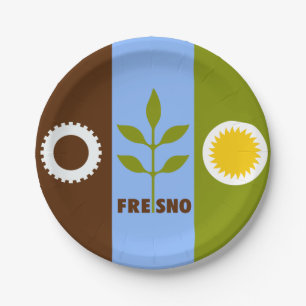 Vlag van de stad Fresno, Californië Papieren borde Bordje
