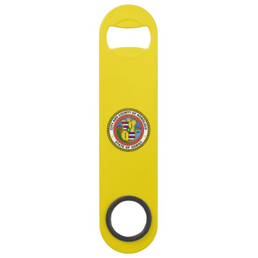 Vlag van de stad Honolulu, Hawaii Bar Key Speed Flessenopener (Voorkant)