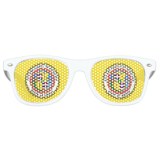 Vlag van de stad Honolulu, Hawaii Retro zonnebril (Voorkant)