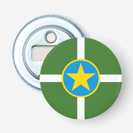 Vlag van de stad Jackson, Mississippi Bottle Opene Button Flesopener (Voorkant)