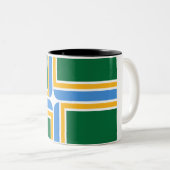 vlag van de stad Portland Tweekleurige Koffiemok (Voorkant rechts)