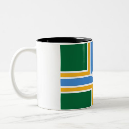 vlag van de stad Portland Tweekleurige Koffiemok (Links)