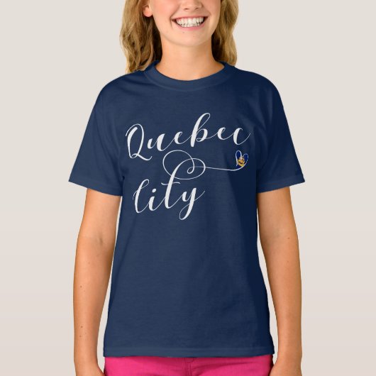 Vlag van de stad Quebec in het hart van de T-shirt (Voorkant)