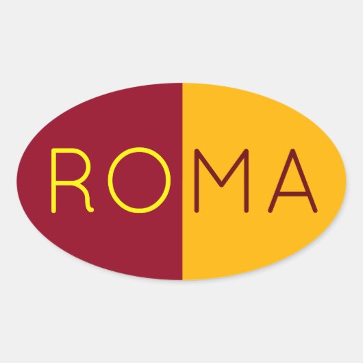 Vlag van de stad Rome, Italië Ovale Sticker (Voorkant)