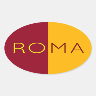 Vlag van de stad Rome, Italië Ovale Sticker