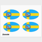 Vlag van de stad Wilmington, Delaware Ovale Sticker (Vel)