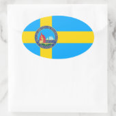 Vlag van de stad Wilmington, Delaware Ovale Sticker (Tas)